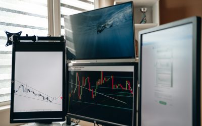 : graphs and charts on monitor